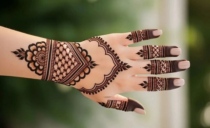 instagram stylish royal front hand mehndi design