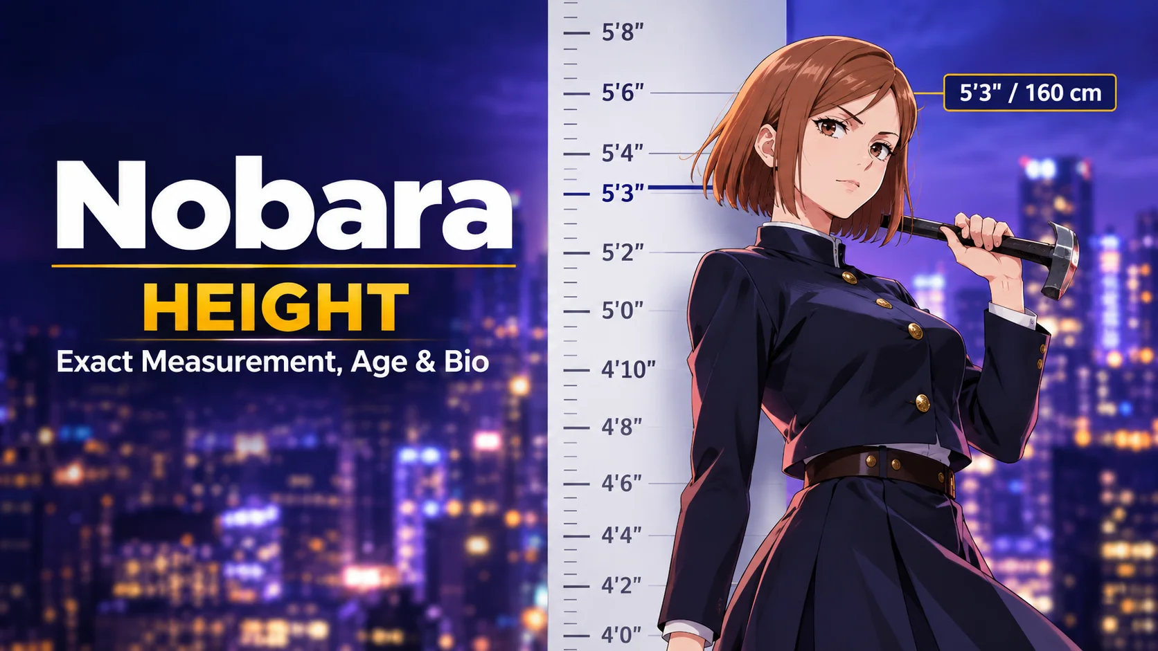 How Tall Is Nobara The Real Height of Jujutsu Kaisen's Boldest Sorcerer